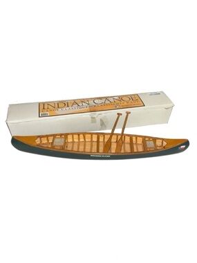 Indian Canoe Replica - Handmade Wood Model - Authentic Models
